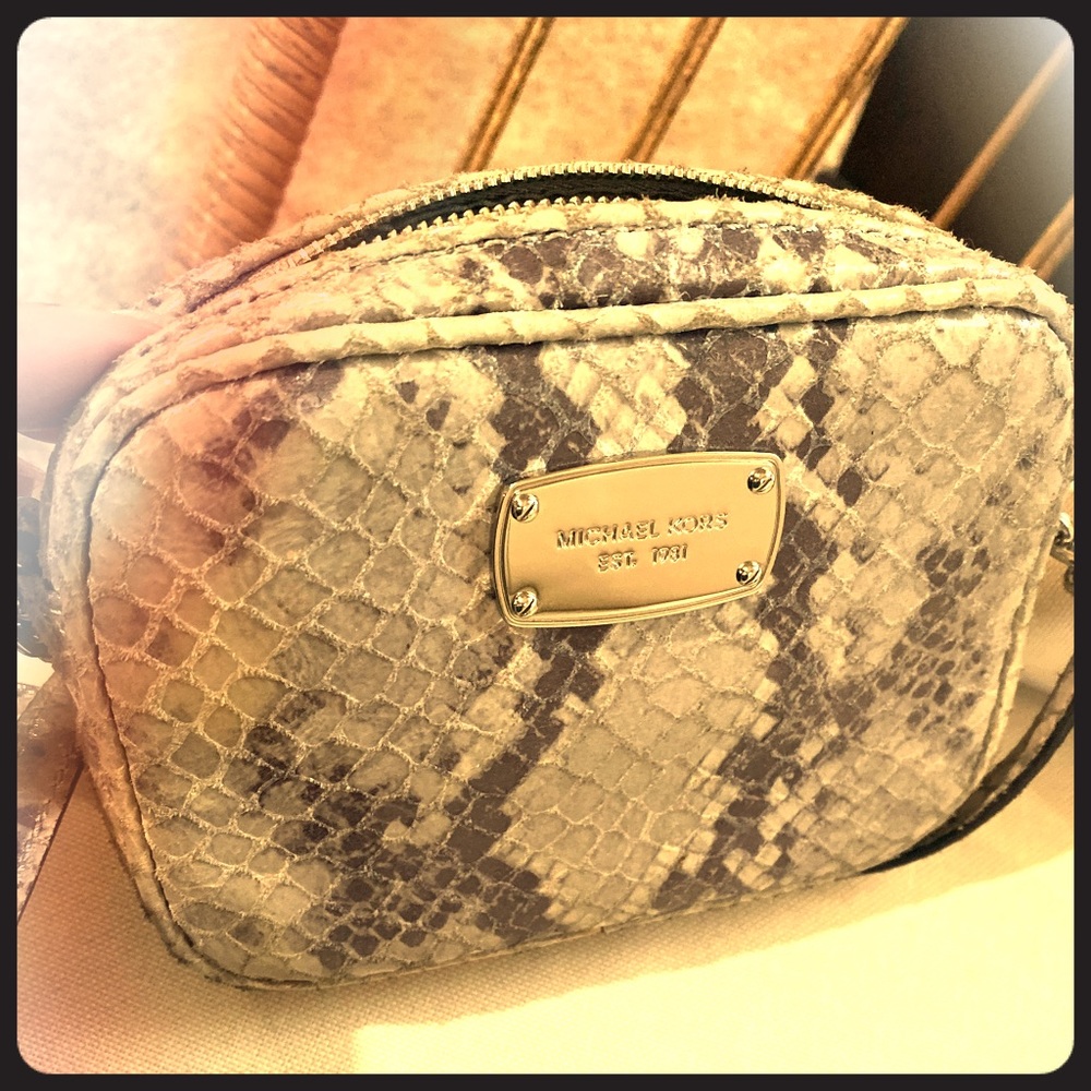 Michael Kors snake crossbody leather